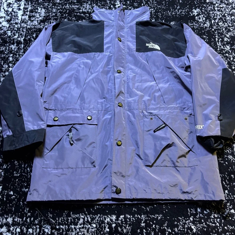 The North Face Mountain Light Gore-Tex Parka Jacket XL Purple Black Vintage